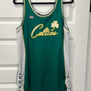 Hardwood Classics Boston Celtics Green Mesh Sleeveless Jersey Dress Lace-up XL